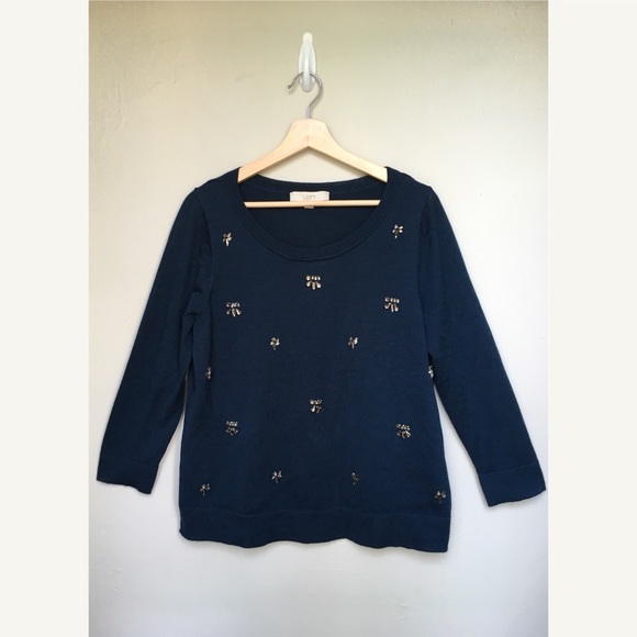 LOFT ~ jeweled sweater - Picture 1 of 6